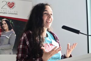 Carolina Zurro durante un instante de su discurso.